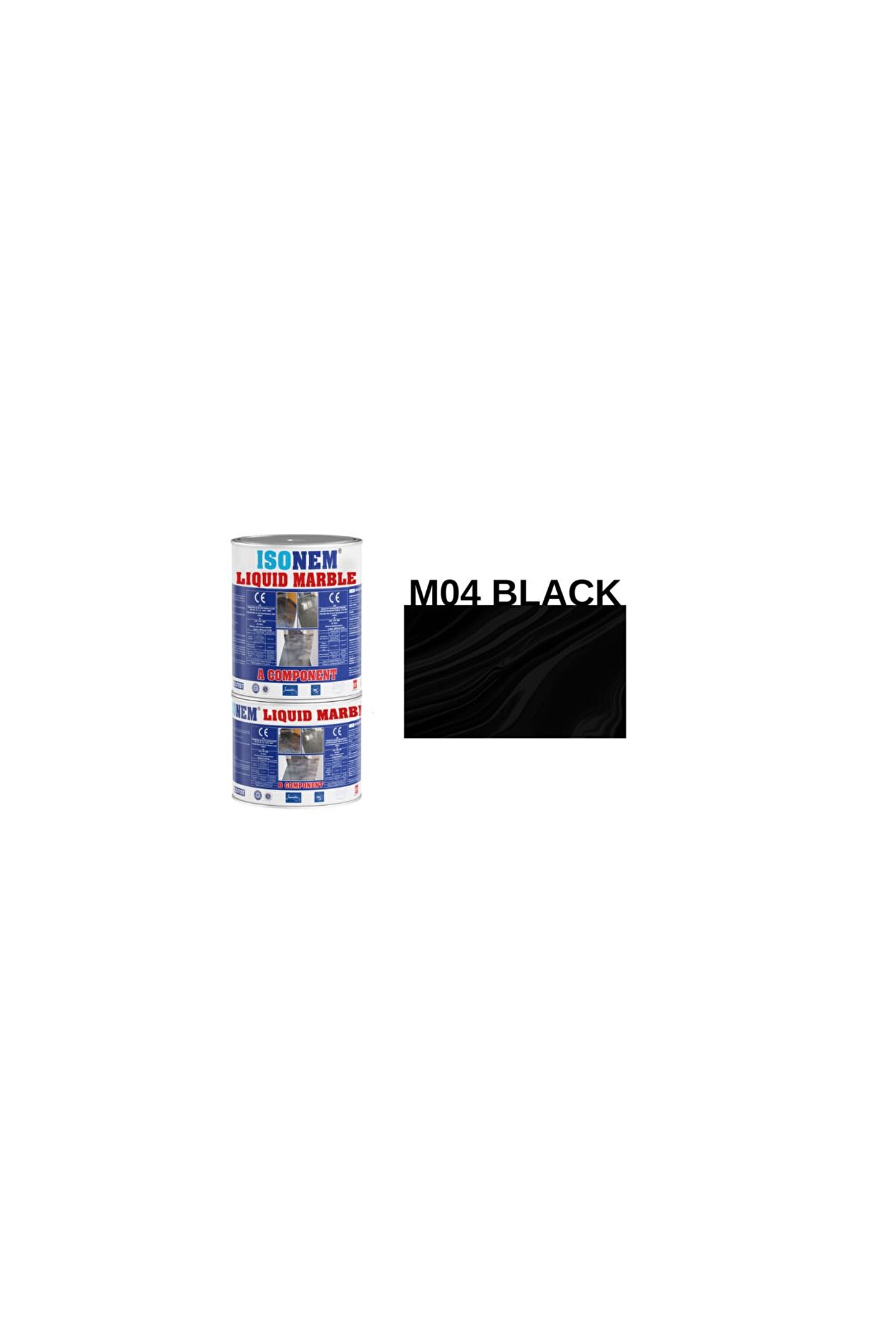 Liquid Marble ( Sıvı Mermer ) Mermer Için Sıvı Kaplama Malzemesi 0.5 Kg M04 Black Siyah