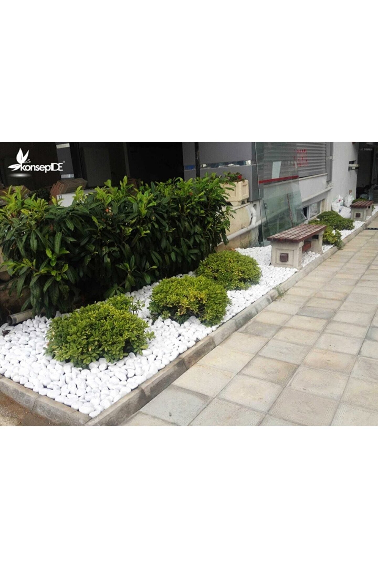 Beyaz Dolomit Taş 20 Kg 2,5-4 Cm Dekoratif Taş Bahçe Süs Taşı