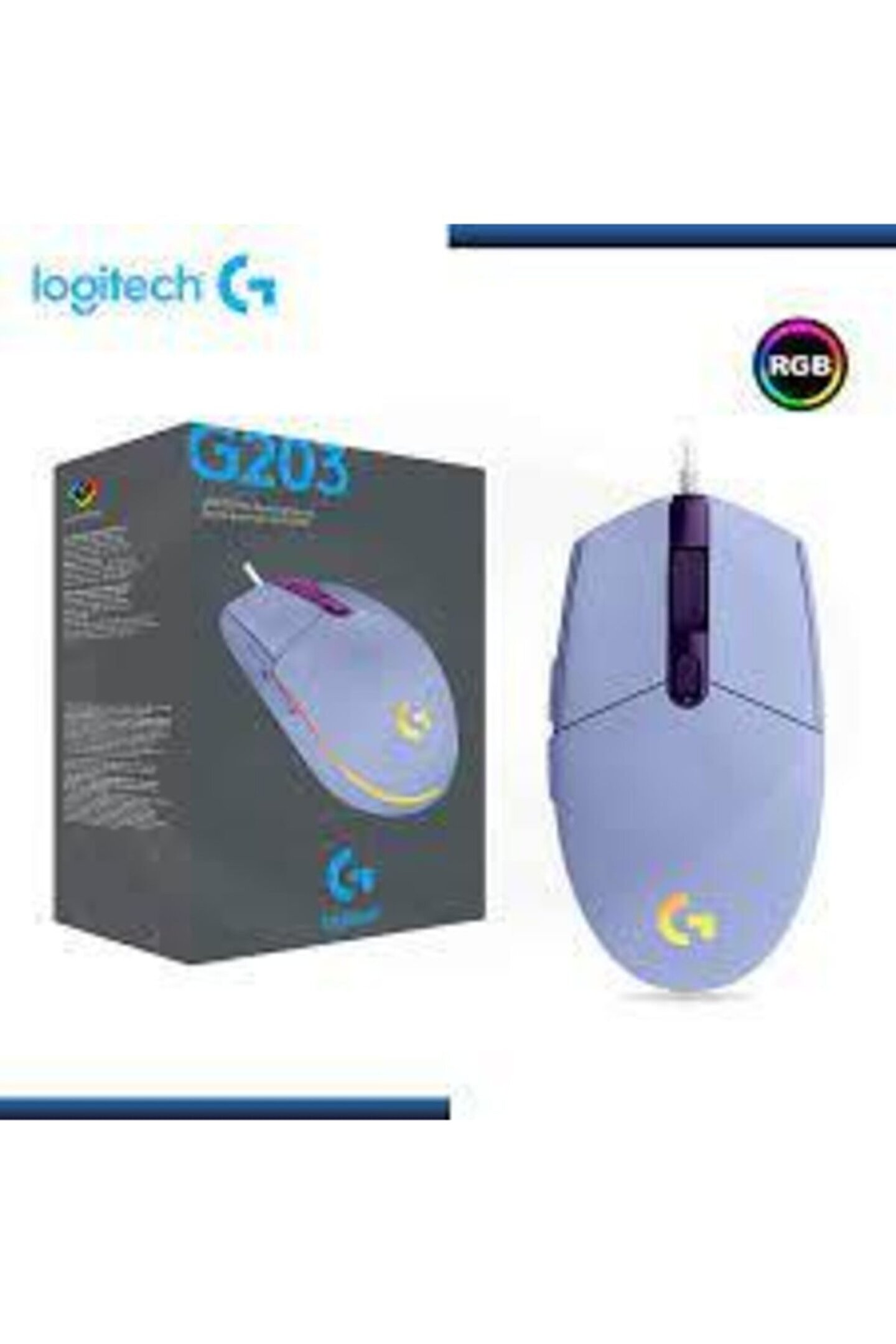 G203 Lightsync Kablolu Oyuncu Mouse Lila 