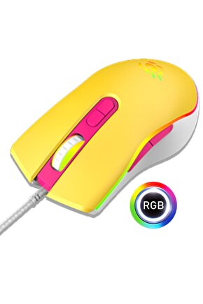 T4-1665 Loot Rgb 7200dpi Sarı Makrolu Gaming Oyuncu Mouse