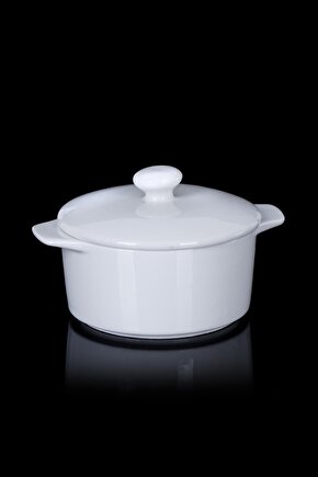 Pure White Porselen Yuvarlak Fırın Kabı - 13 Cm