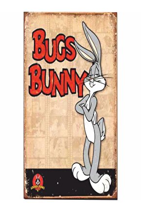 bugs bunny çizgi film çocuk odası mini retro ahşap poster