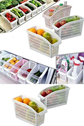 3lü Buzdolabı Düzenleyici Organizer Sebze Ve Meyvelik 3 Adet