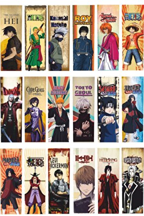 Efsane Anime Manga Karakterleri Retro Vintage Ahşap Poster Seti 18 Poster