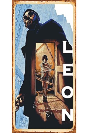 Leon Mathilda Sinema Mini Retro Ahşap Poster