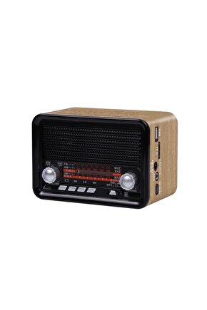 Nostalji Radyo Şarjlı Fm Radyo Bluetooth Hoparlör Usb Aux Ns-1537bt