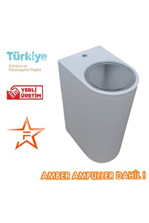 Beyaz Kasa Amber Rengi Çift Yönlü Dekoratif Duvar Aplik