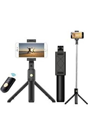 K07 Kumandalı Tripod Monopod Bluetoothlu Selfie Çubuğu