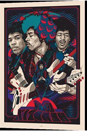 Jimi Hendrix Müzik Retro Ahşap Poster