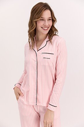 8765-s Kadın Önden Düğmeli Pijama Takımı