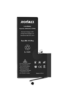 Apple Iphone 11 Pro Rovimex Yüksek Kapasite Batarya Pil