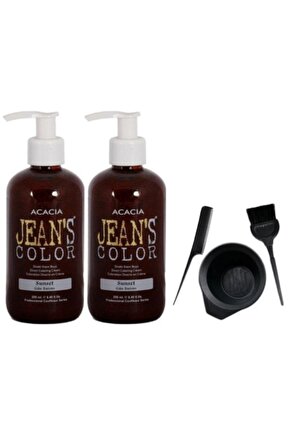 Jeans Color Saç Boyası Gün Batımı 250 ml 2 Adet ve Fluweel Boya Kabı Seti 869900100955758