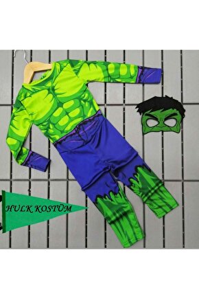 Maskeli 3-4 Yaş Hulk Çocuk Kostümü