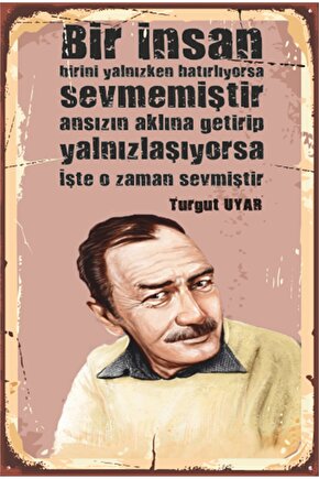 Turgut Uyar Şiir Edebiyat Retro Ahşap Poster