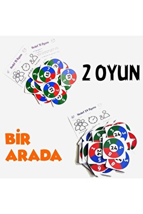 2li Matematik Oyun Seti - Hedef 15 Ve Hedef 24 Bir Arada - Eğlenceli Öğretici Işlem Oyunu