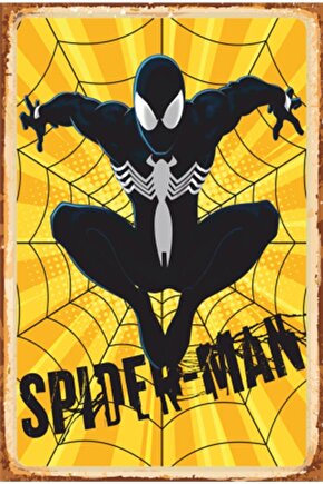 Spider-man Süper Kahramanlar Retro Ahşap Poster