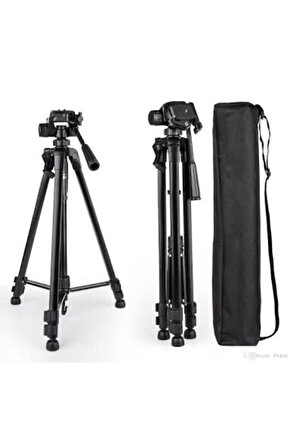 Mobildizayn Profesyonel Kamera Tripod 140 Cm Telefon Tutucu Tripot Büyük 3366 Profosyonel Tripot