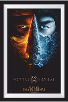 Mortal Kombat Çerçeve Görünümlü Retro Ahşap Poster