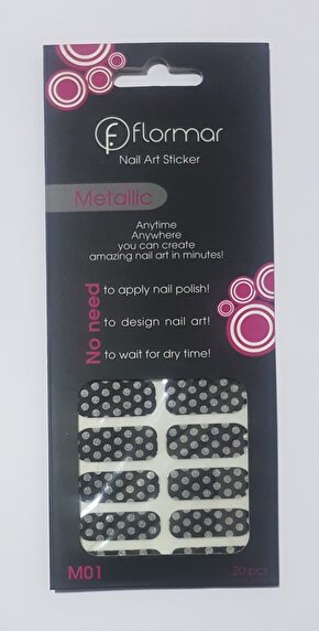 Tırnak Stickerı Metallic Nail Art M01