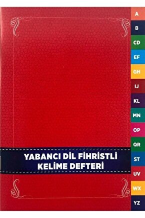4e Yabancı Dil Kelime Defteri Fihristli 14x19 Cm Karton Kapak 48 Yaprak 153-08-4459