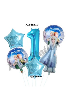 Frozen Karlar Ülkesi Elsa Konsept Doğum Günü Balon Set 1 Yaş Elsa Karlar Ülkesi Temalı Balon Set