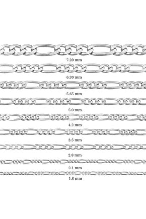 4.2 Mm Gümüş Figaro Zincir - 120 Mikron