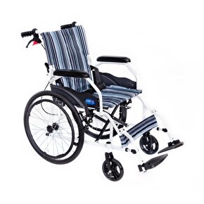Comfort Plus KY863-20 Mavi Desenli Alüminyum Tekerlekli Sandalye