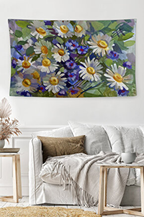 RONNA HOME Çiçek Desen 7 Yıkanabilir Leke Tutmaz Leke Tutmaz Dekoratif Duvar Örtüsü RNNDVR-2051
