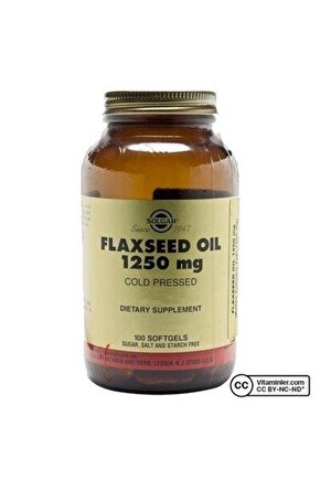 Flaxseed Oil 1250 Mg 100 Kapsül