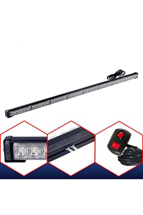 Çakar Lamba 118 Cm 8 Led Mavi-kırmızı-beyaz  12v  Lapa529