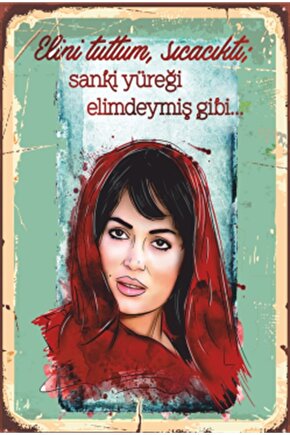 Yeşilçam Replikler Türkan Şoray Retro Ahşap Poster
