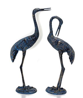Metal İkili Kuş Seti 143-120 Cm Biblo Dekoratif Hediyelik