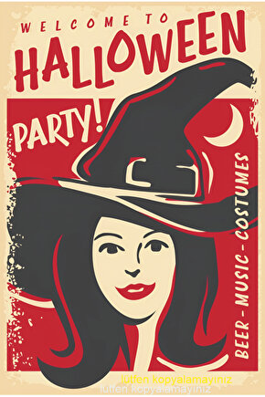 halloween party cadılar bayramı eğlenceli komik ev dekorasyon tablo retro ahşap poster