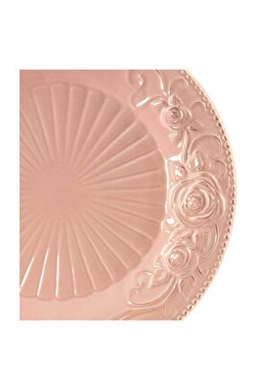 Pink Çiçekli Porselen 6Lı Servis Tabağı AkBp0007