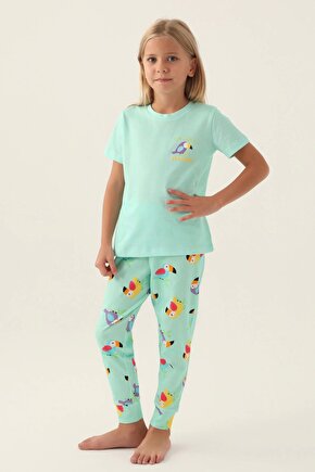 Roly Poly  3403-2 Kız Çocuk Kısa Kol Pijama Takımı