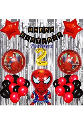 Spiderman Örümcek Adam Balon Set Balon Folyo Set Spiderman Konsept Doğum Günü Set Yaş Balon