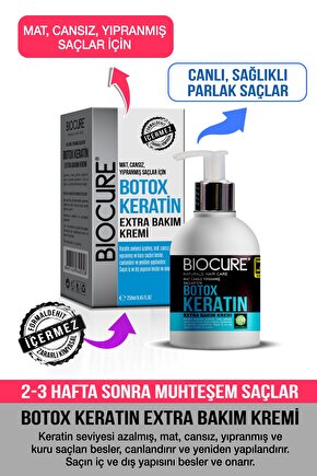 Botoks Keratin Extra Saç Bakım Kremi Hair Botox  Onarıcı,yapılandırıcı,dolgunlaştırıcı 250ml