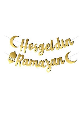 Hosgeldin Ramazan Kaligrafi Banner Hosgeldin Ramazan Yazı Gold
