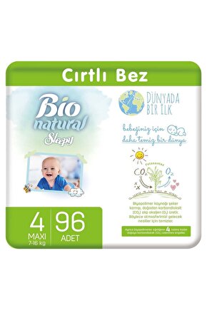 Bio Natural Bebek Bezi 4 Numara Maxi 96 Adet