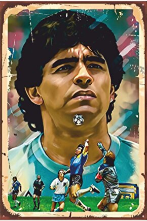 Maradona Retro Ahşap Poster