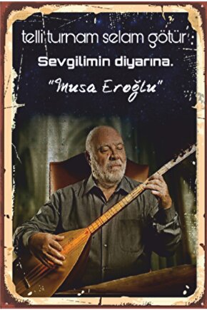 Musa Eroğlu Retro Ahşap Poster