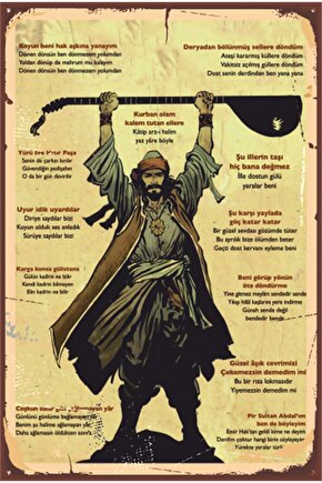 Pir Sultan Abdal Sözleri Retro Ahşap Poster