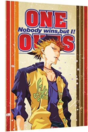 Toua Tokuchi One Outs Anime Retro Ahşap Poster