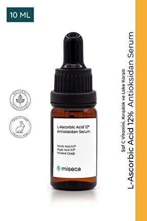 L-ascorbic Acid 12% Antioksidan Serum 10 ml Aydınlatıcı Ve Kırışıklık Karşıtı Saf C Vitamini