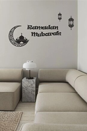 Ramadan Mubarak 55 X 60 Tablo Hilal Cami Fener Eid Ramazan Kareem Duvar Dekoru