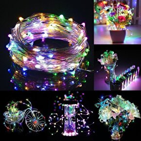 Peri Led Işık Pilli 10 metre Rgb|su Geçirmez Esnek Ve Güçlü Işık Performansı-Tel Şerit Led