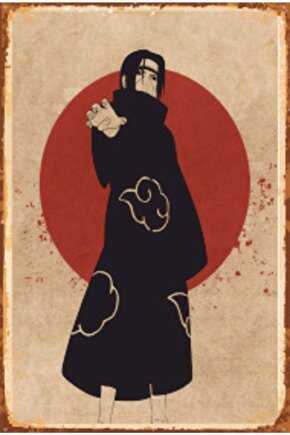 Naruto Uchiha Itachi Anime Retro Ahşap Poster 755