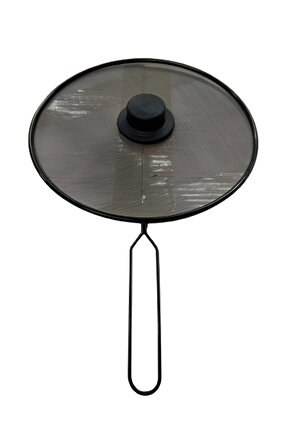 25 cm Ardenavm Yağ Sıçratmayan Tava Tencere Kapağı Metal Siyah Telli Sıçratmaz 2 Farklı Sap Kulp