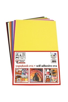 Eva Yapışkanlı Karışık Renk A4 1123 ( 10 Lu Paket )