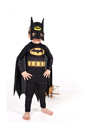 Batman Çocuk Kostümü - Maskeli Pelerinli Batman Kostümü